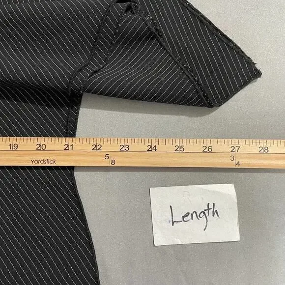 Vintage Y2K Asymmetrical Size 11 12 Black White Pinstripe Skirt Witchy Gothic - Picture 10 of 10